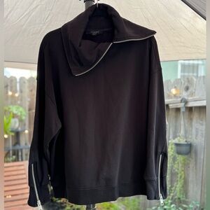 All Saints "Bella" Sweatshirt - Black - Adorned with zippers!!!